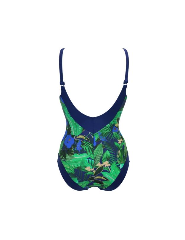 Pour Moi Palermo Tummy Control Swimsuit Navy Fern
