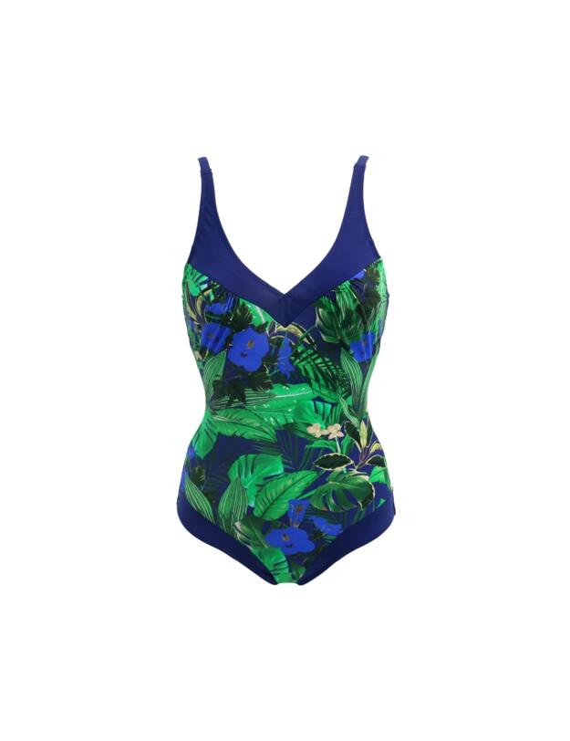 Pour Moi Palermo Tummy Control Swimsuit Navy Fern