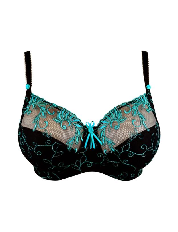 Pour Moi Imogen Rose Full Cup Bra Black/Jade 
