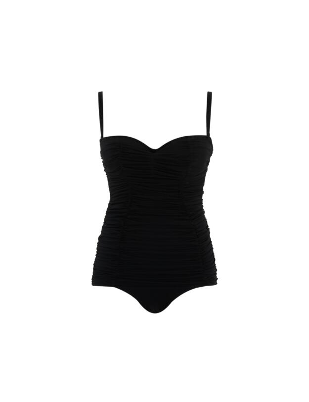 Panache Swim Tulle Marilyn Twist Bandeau Swimsuit Black