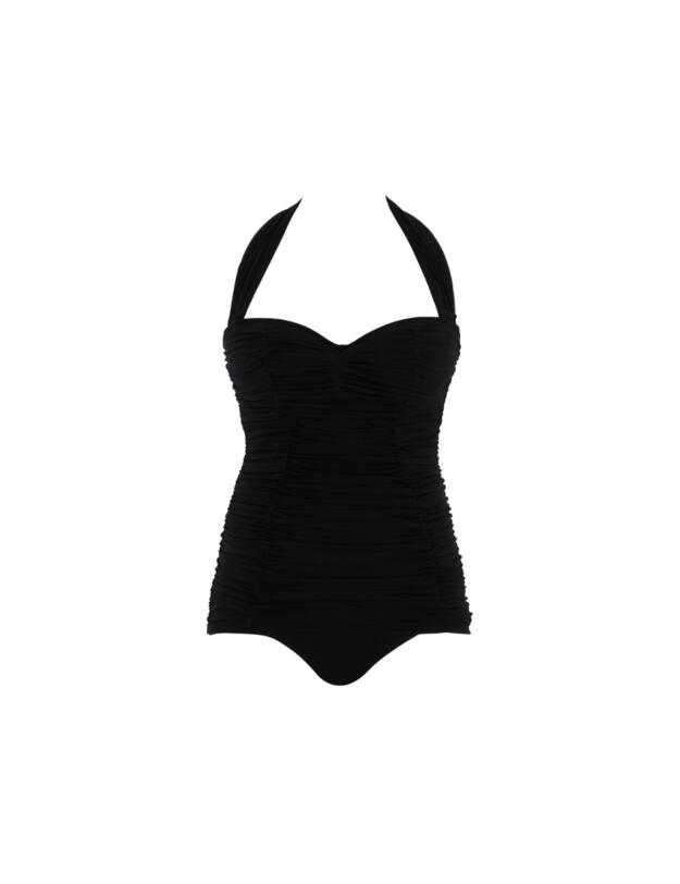 Panache Swim Tulle Marilyn Twist Bandeau Swimsuit Black