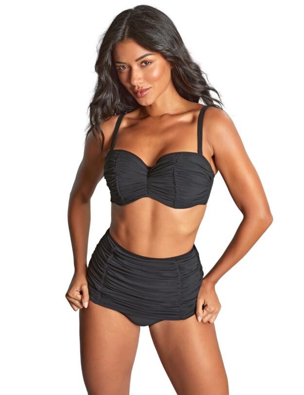 Panache Swim Tulle High Waisted Bikini Brief Black