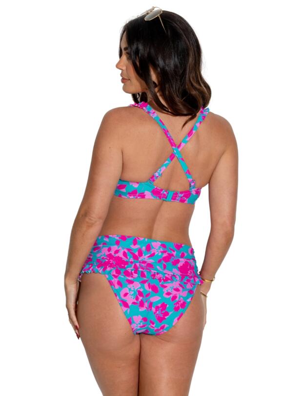 Pour Moi Ocean Breeze Fold Over Bikini Brief Blue Floral