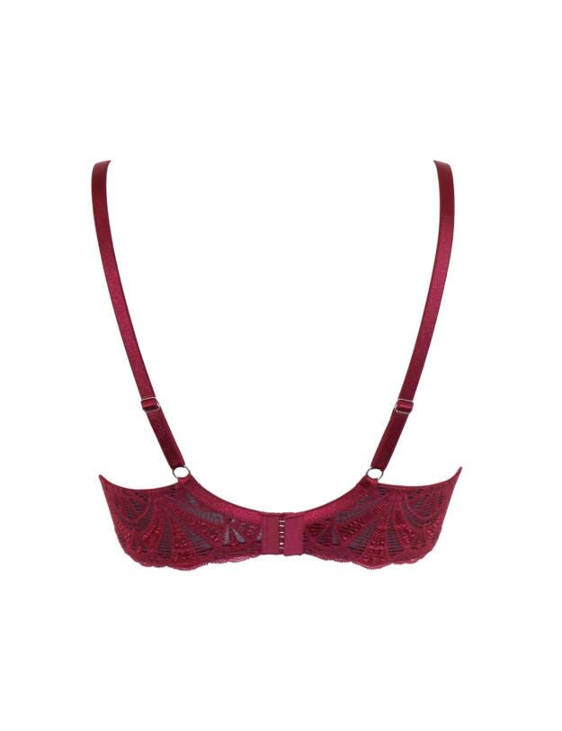 Pour Moi New Romance Padded Push-Up Plunge Bra Cherry Red/Black