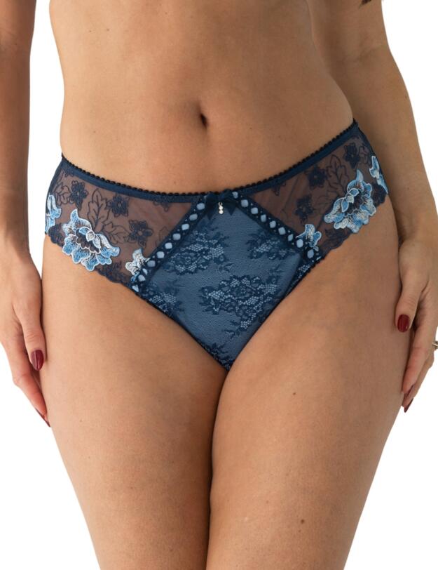 Pour Moi Sofia Embroidered Lace Brief Dusk/Blue