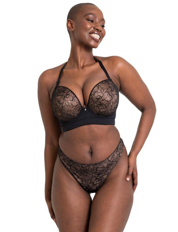 Curvy Kate Hey Girls Thong Black/Latte