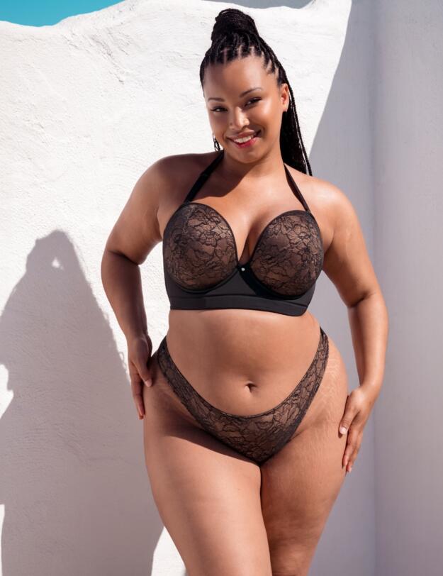 Curvy Kate Hey Girls Thong Black/Latte