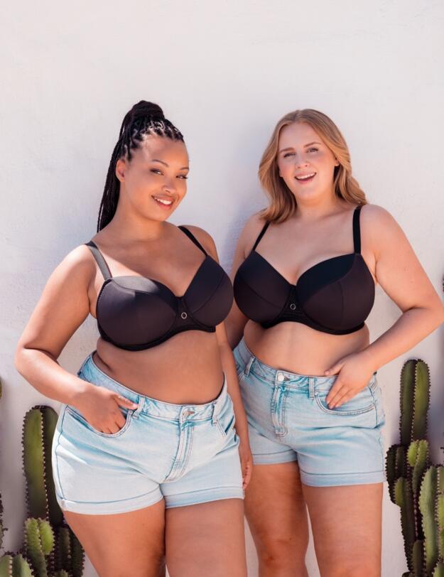 Curvy Kate Lace Daze Padded T-Shirt Balcony Bra Black