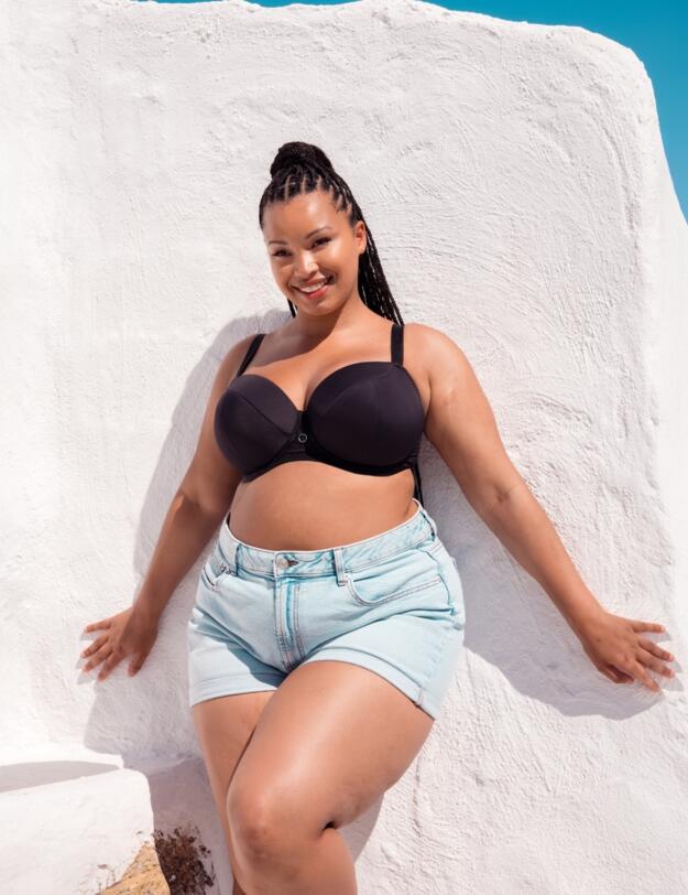 Curvy Kate Lace Daze Padded T-Shirt Balcony Bra Black