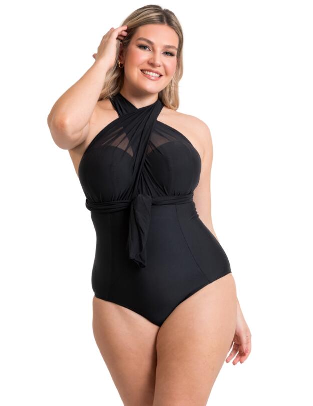 Curvy Kate Wrapsody Bandeau Swimsuit Black