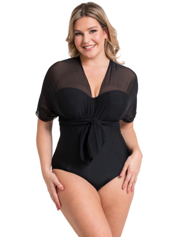 Curvy Kate Wrapsody Bandeau Swimsuit Black