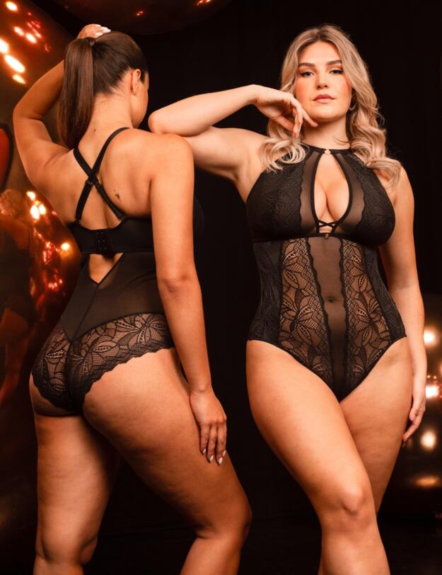 Scantilly by Curvy Kate Opulence Stretch Lace Body Black