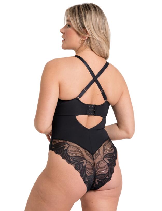Scantilly by Curvy Kate Indulgence Stretch Lace Body Black/Latte
