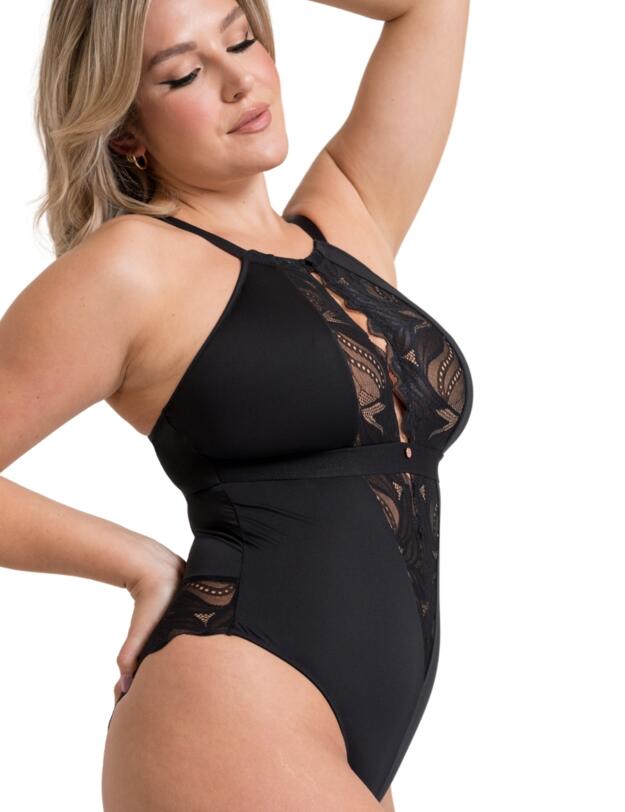 Scantilly by Curvy Kate Indulgence Stretch Lace Body Black/Latte