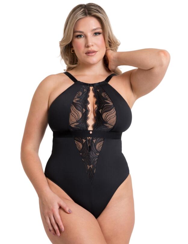 Scantilly by Curvy Kate Indulgence Stretch Lace Body Black/Latte