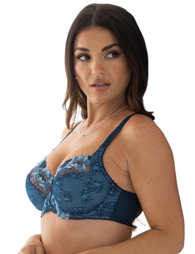 Pour Moi Sofia Embroidered Side Support Bra Dusk/Blue