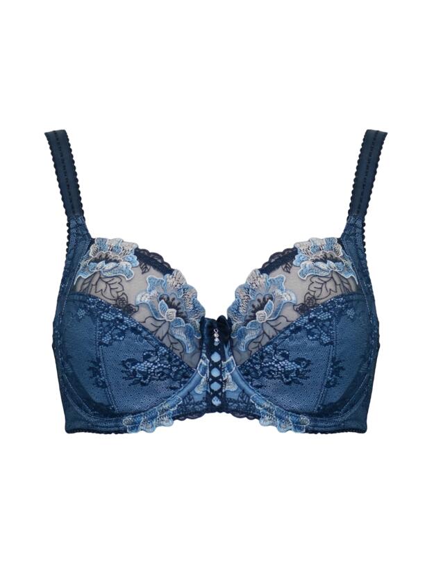 Pour Moi Sofia Embroidered Side Support Bra Dusk/Blue