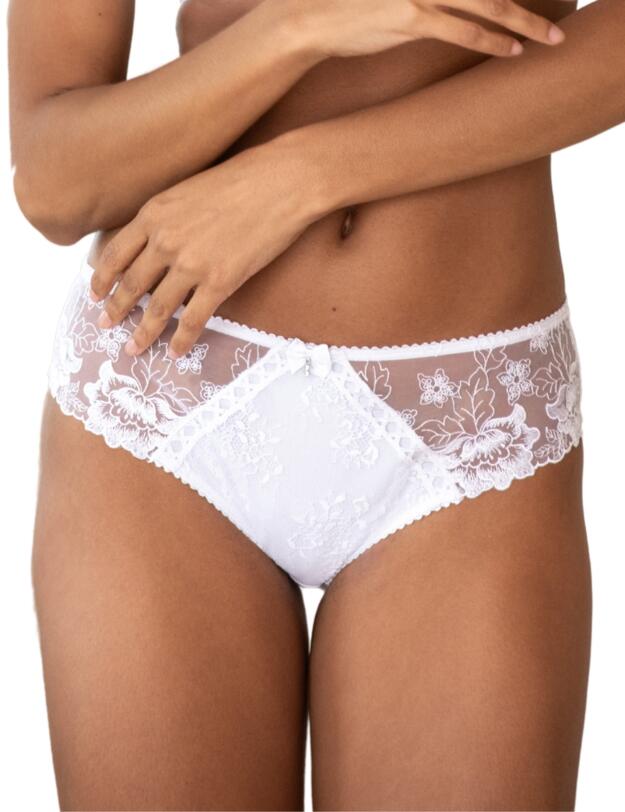Pour Moi Sofia Embroidered Lace Brief White