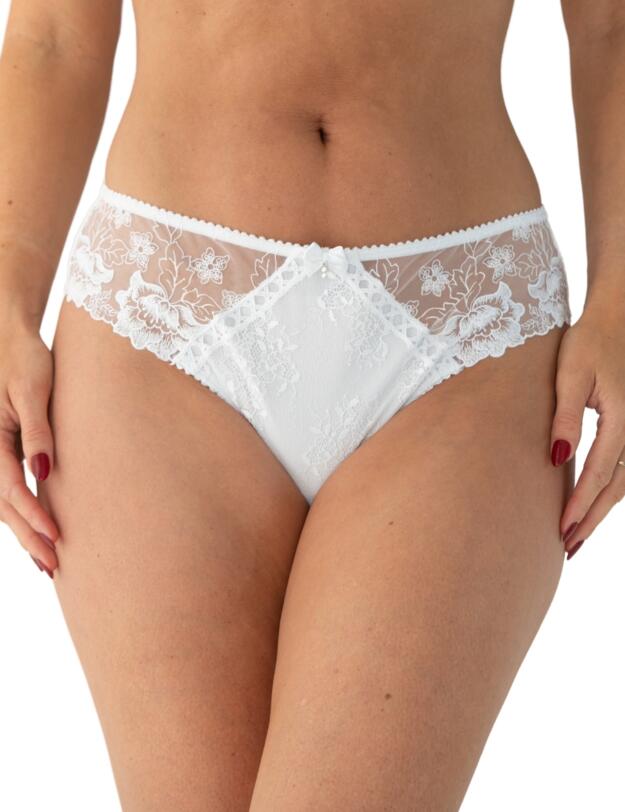 Pour Moi Sofia Embroidered Lace Brief White