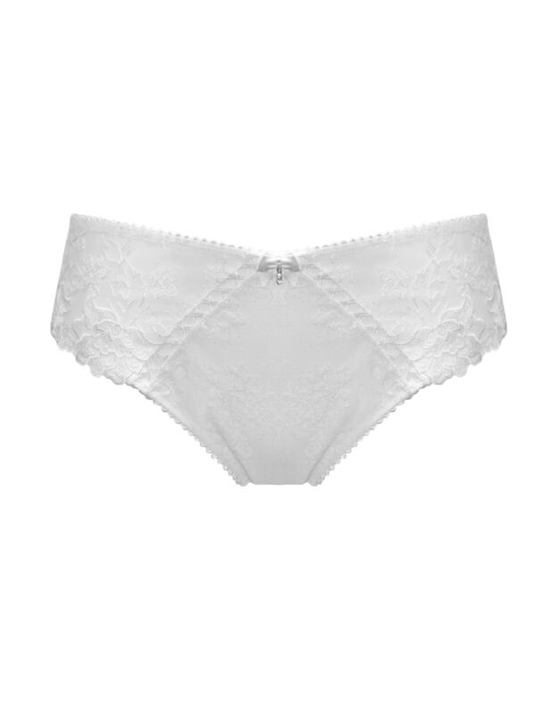 Pour Moi Sofia Embroidered Lace Brief White