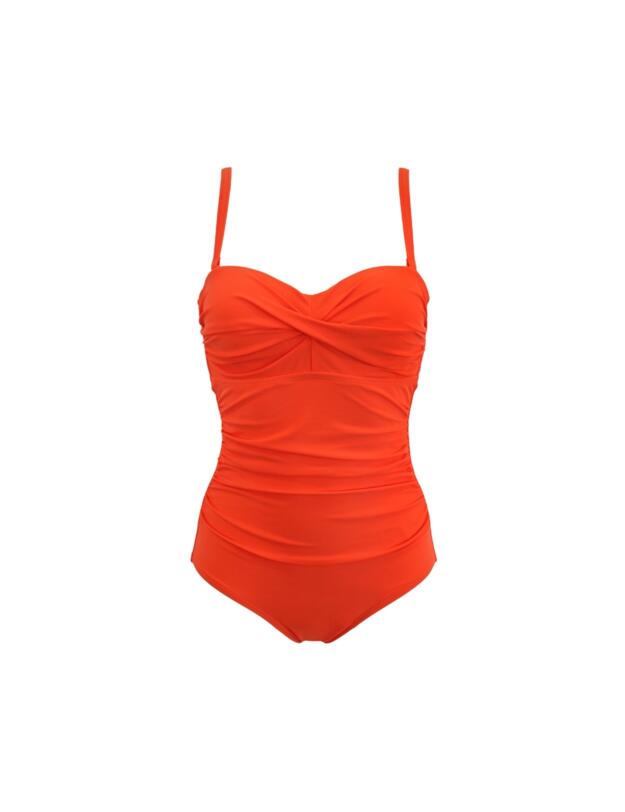 Pour Moi Santa Monica Strapless Tummy Control Swimsuit Orange