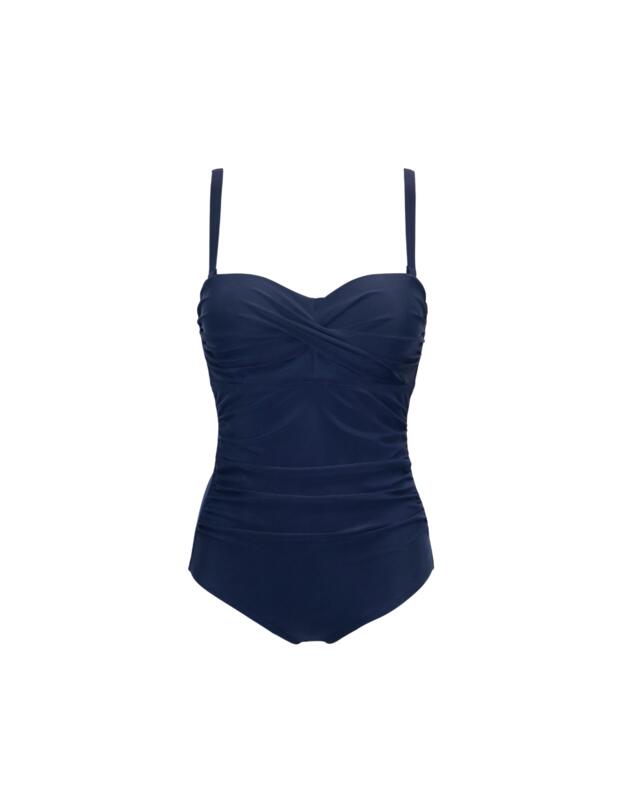 Pour Moi Santa Monica Strapless Tummy Control Swimsuit Navy