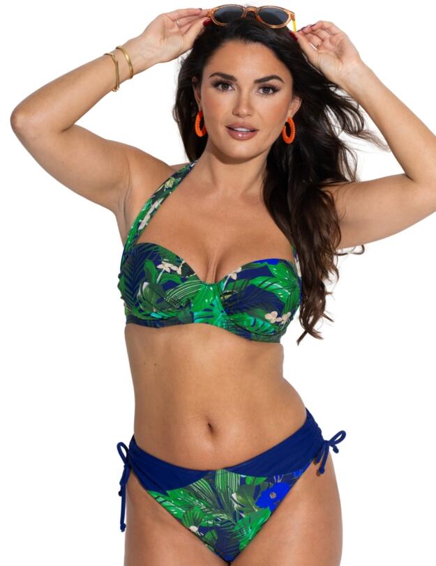 Pour Moi Palermo Adjustable Side Bikini Brief Navy Fern