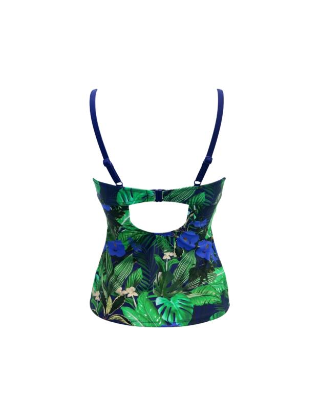 Pour Moi Palermo Underwired Padded Tankini Top Navy Fern