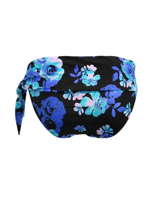 Pour Moi Portofino Tie Fold Over Bikini Brief Black Floral