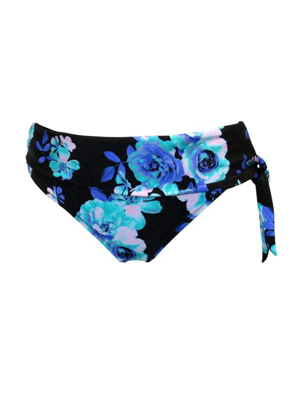 Pour Moi Portofino Tie Fold Over Bikini Brief Black Floral
