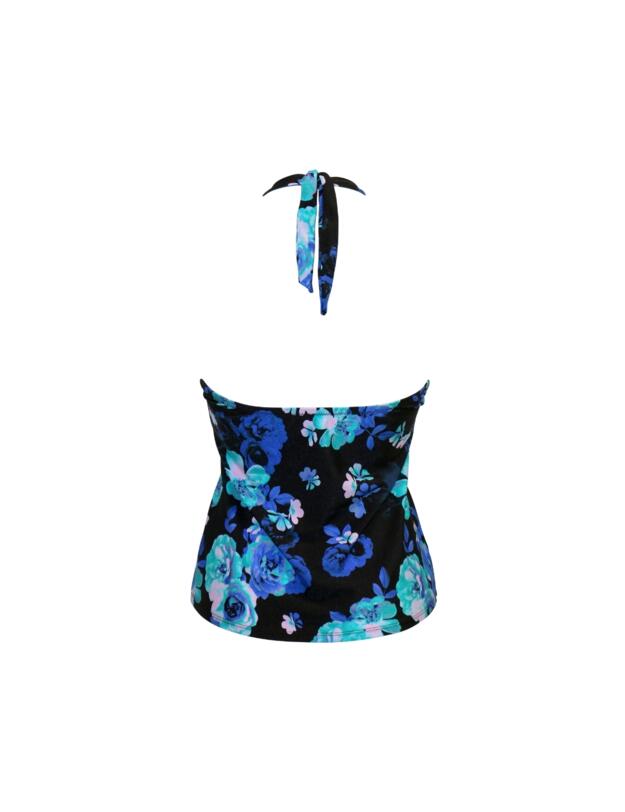 Pour Moi Portofino Halter Tankini Top Black Floral