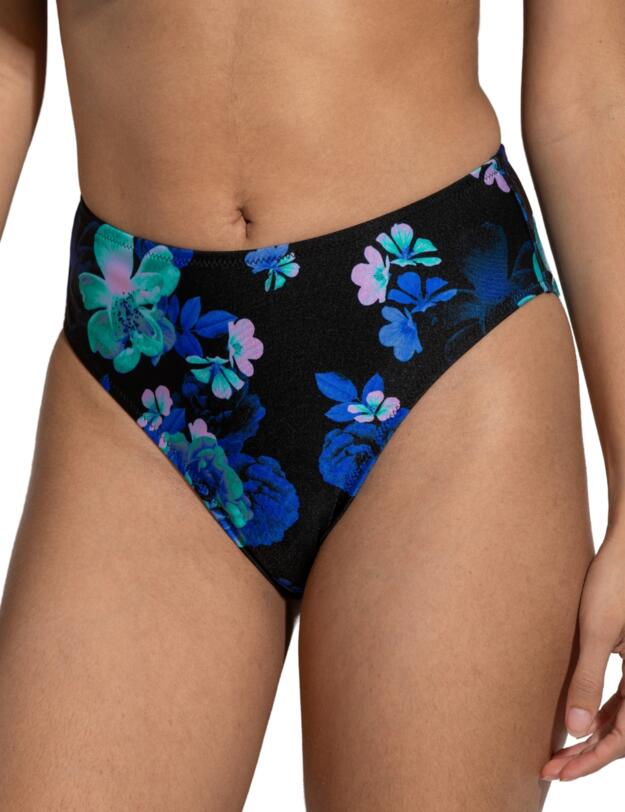 Pour Moi Portofino High Leg Control Bikini Brief Black Floral