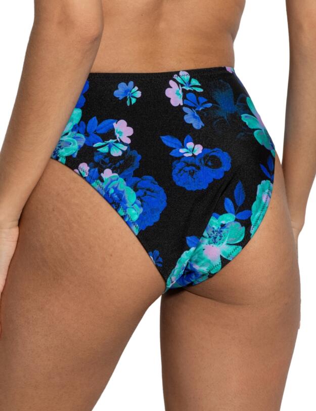 Pour Moi Portofino High Leg Control Bikini Brief Black Floral