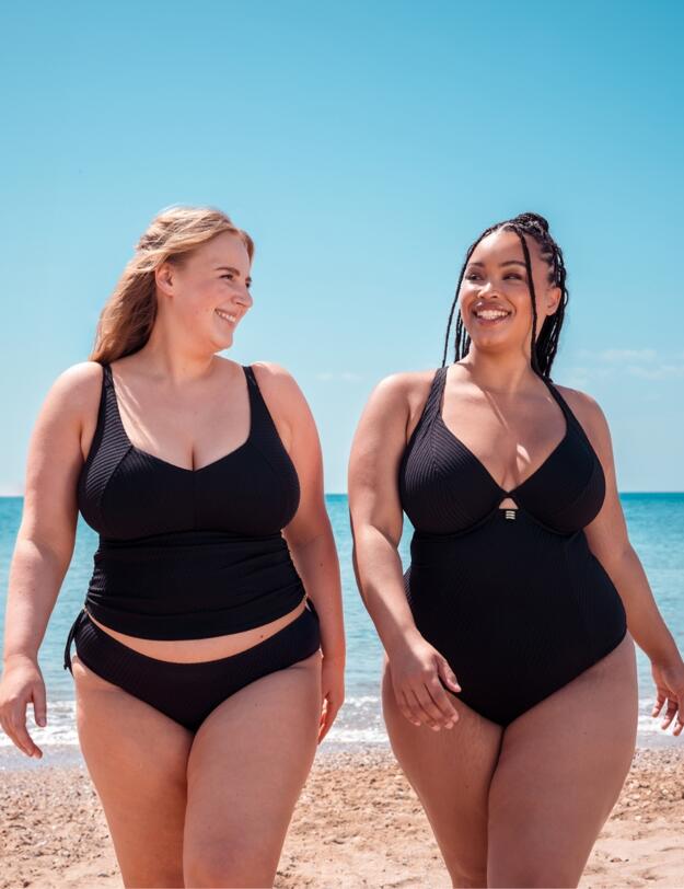 Curvy Kate Jet Set Wireless Tankini Top Black