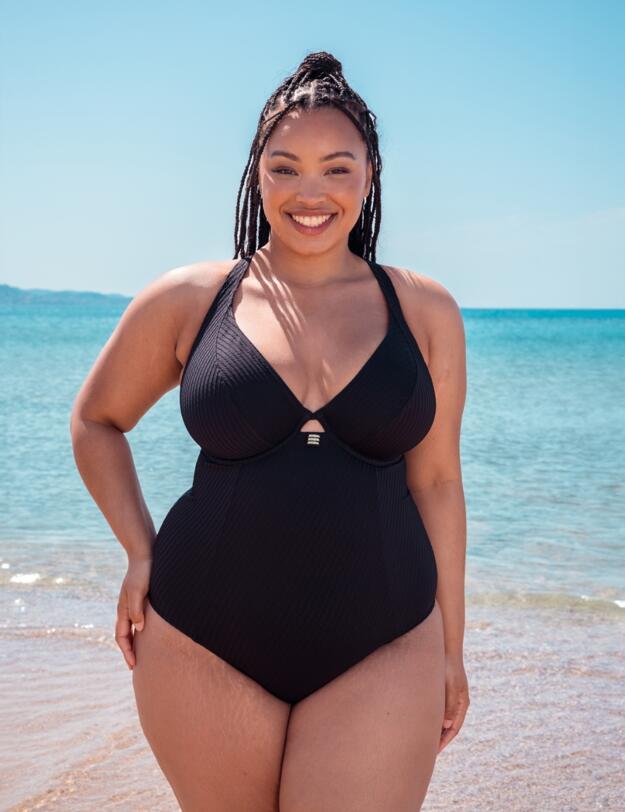 Curvy Kate Jet Set Plunge Swimsuit Black