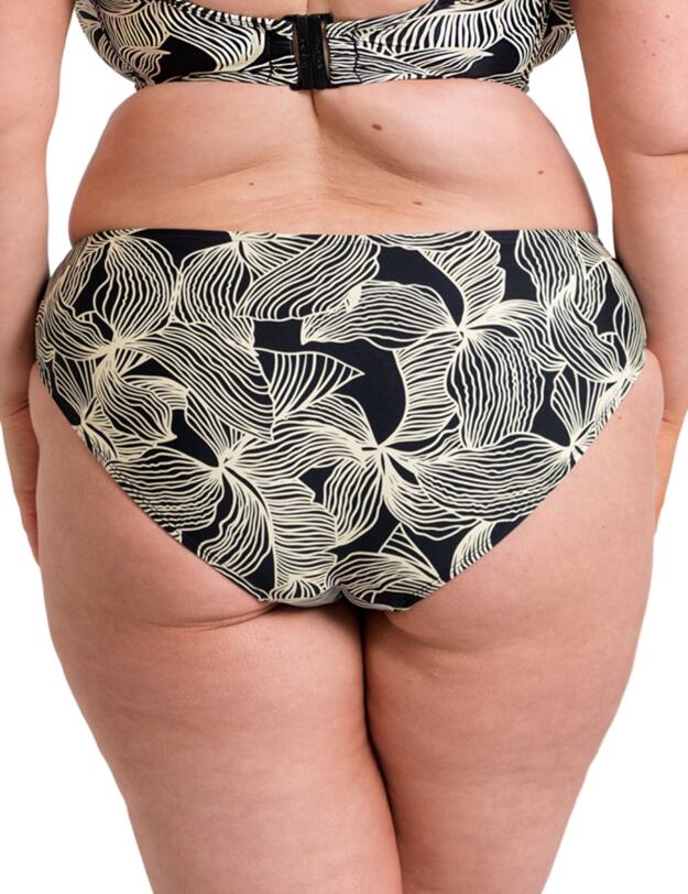 Curvy Kate Ripple Reef Classic Bikini Brief  Black Print