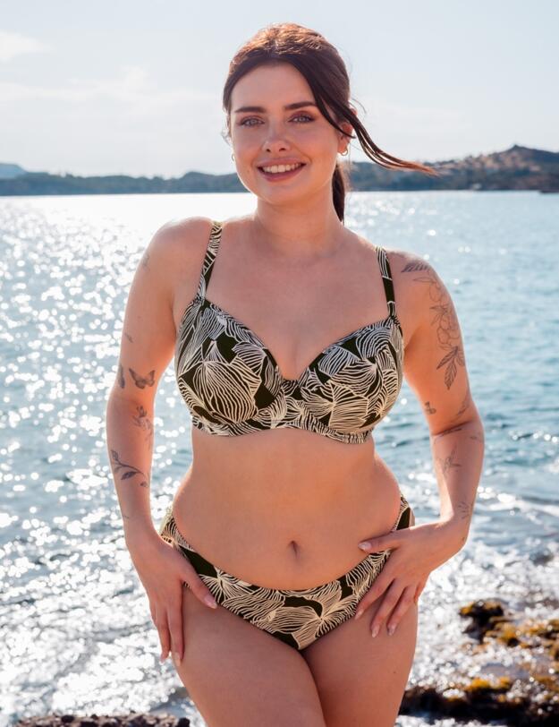 Curvy Kate Ripple Reef Classic Bikini Brief  Black Print