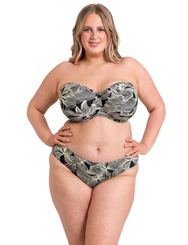Curvy Kate Ripple Reef Classic Bikini Brief  Black Print
