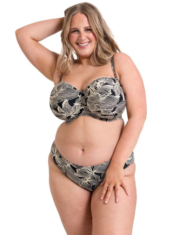 Curvy Kate Ripple Reef Classic Bikini Brief  Black Print