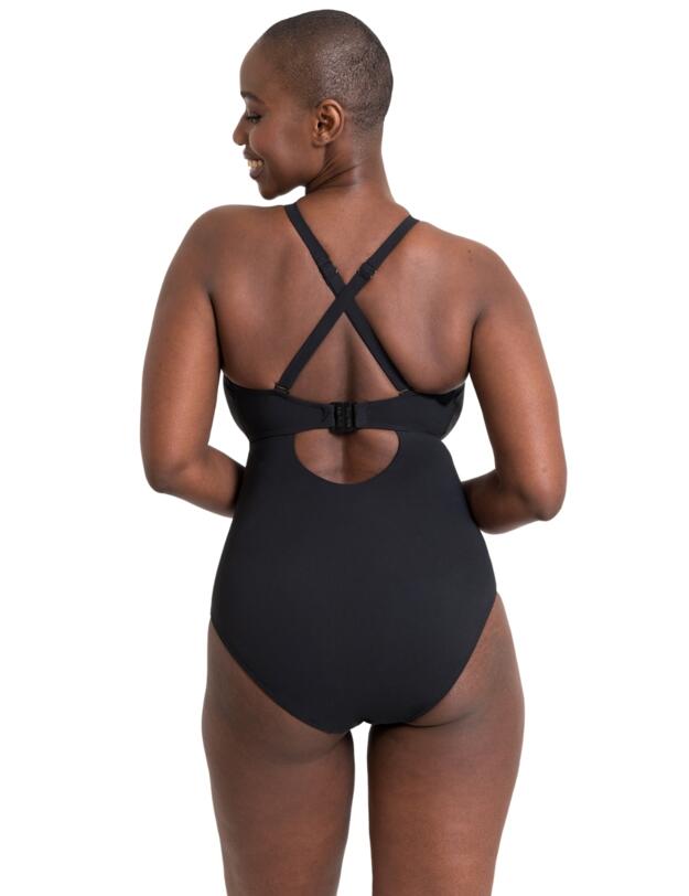 Curvy Kate Zip Tide Wireless Swimsuit Black
