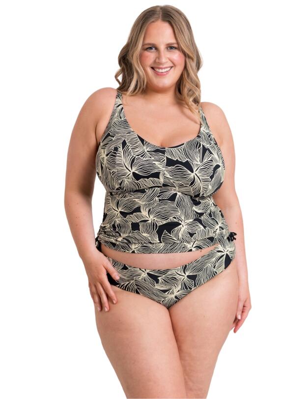 Curvy Kate Ripple Reef Wireless Tankini Top Black Print