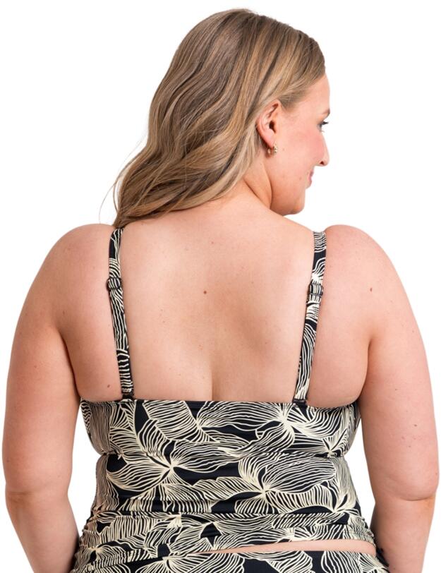 Curvy Kate Ripple Reef Wireless Tankini Top Black Print