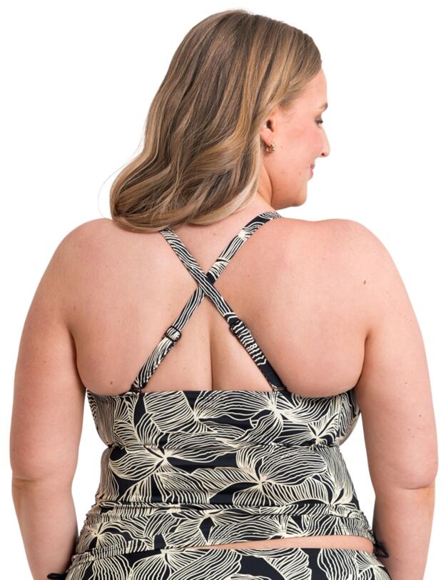 Curvy Kate Ripple Reef Wireless Tankini Top Black Print