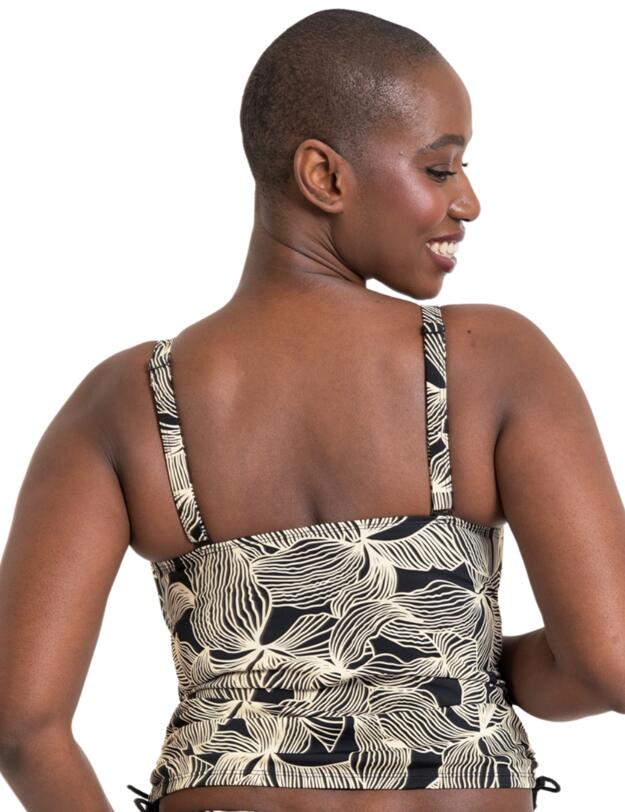 Curvy Kate Ripple Reef Wireless Tankini Top Black Print
