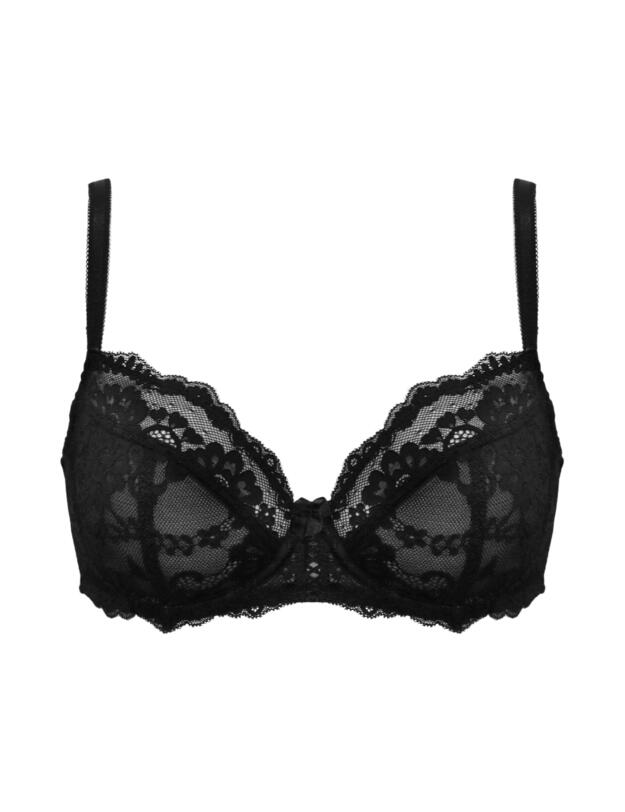 Pour Moi Fleur Balcony Bra Black
