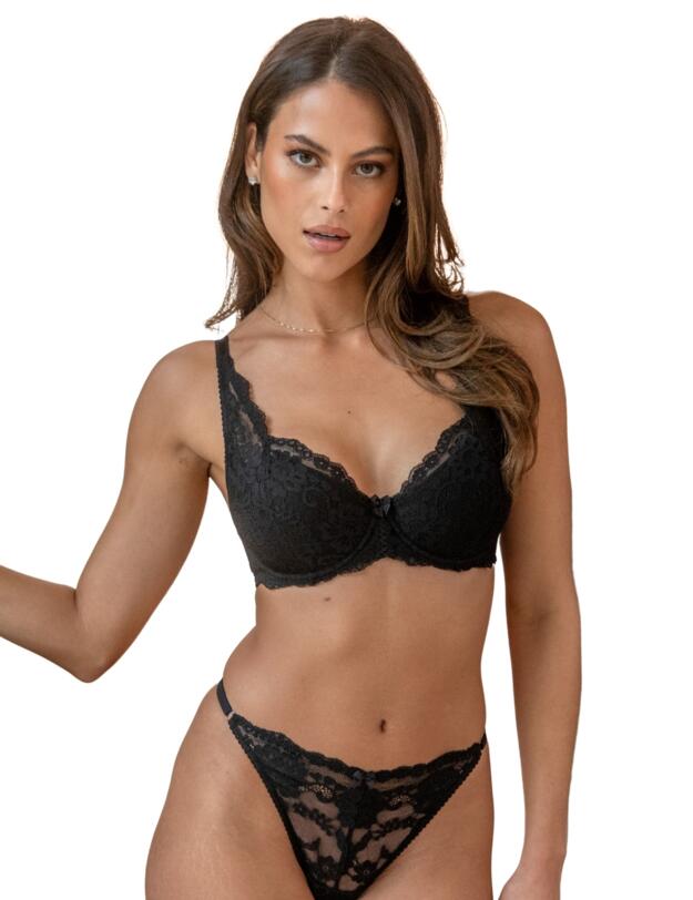 Pour Moi Fleur High Apex Underwired Bra Black