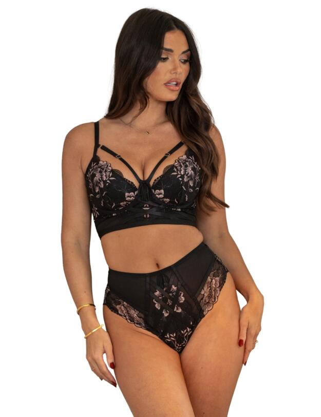 Pour Moi After Hours High Waisted Brief Black/Soft Pink