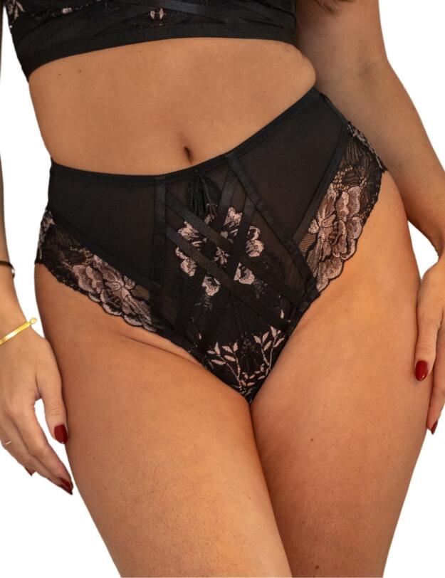 Pour Moi After Hours High Waisted Brief Black/Soft Pink