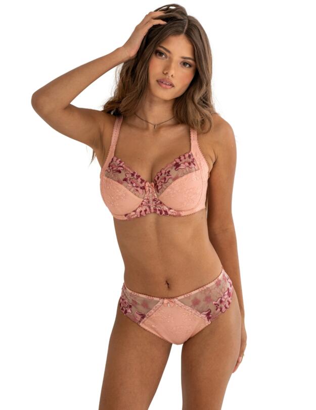 Pour Moi Sofia Embroidered Lace Brief Soft Pink/Mulberry