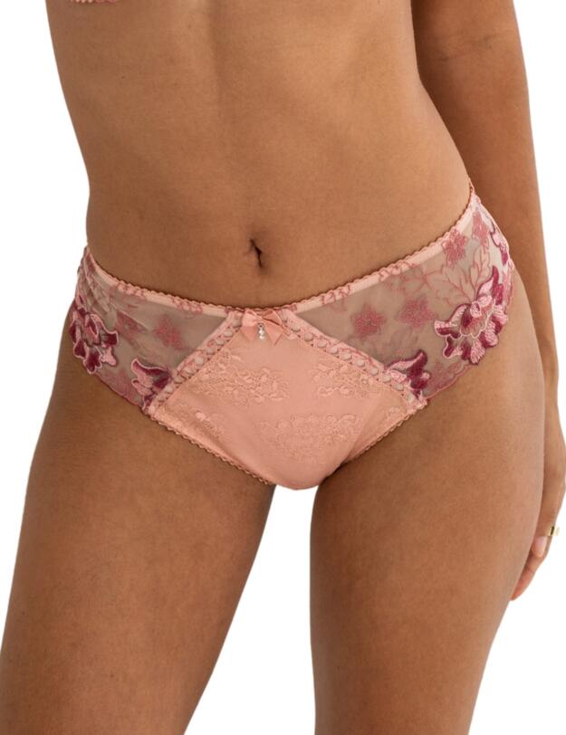 Pour Moi Sofia Embroidered Lace Brief Soft Pink/Mulberry